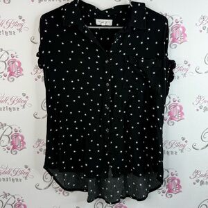 Wild skye T-shirt, stars, black white Black Star Pattern Button Down Shirt